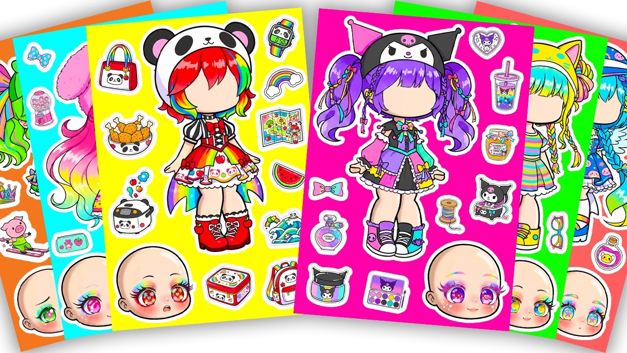💝Paper DIY💝 Sanrio Cute X Gacha Sticker Book #gachalife #Kuromi #Cinnamoroll #Melody #asmr #paperdiy