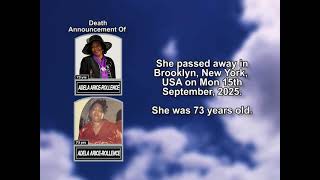 Adela Arice-Rollence  ~ Short Obituary