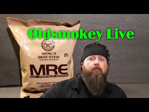 MRE Review Live Menu 9 Beef Stew Saturday Night Smoke Show - YouTube