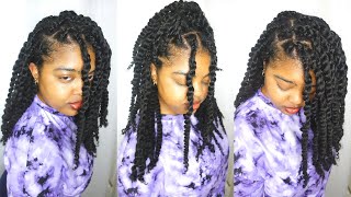 TWO STRAND TWISTS with extensions 💜 soft afro twists natural hair summer protective hairstyle screenshot 2