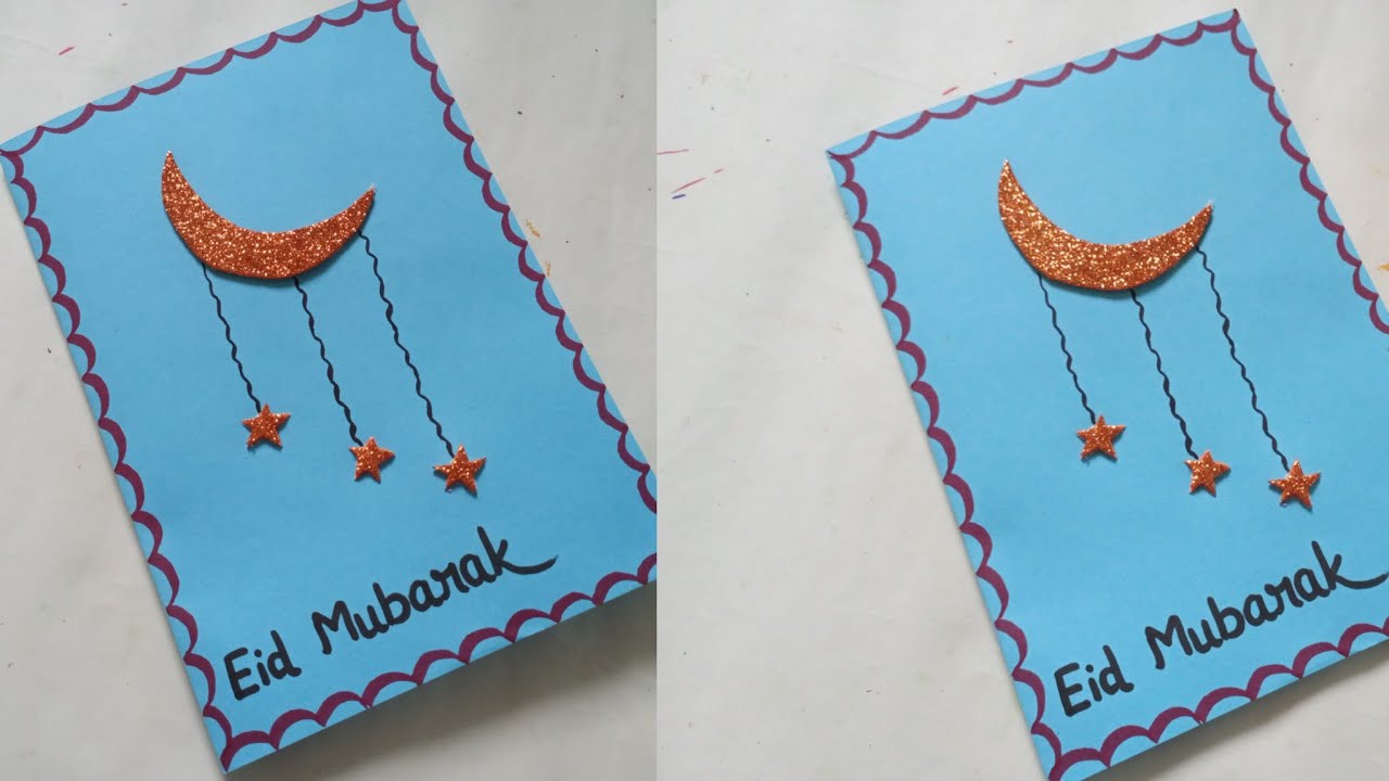 How to make Eid Card// handmade eid card//diy happy eid card //happy eid card making//easy eid card