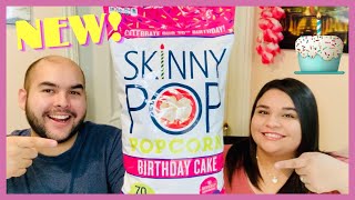 SkinnyPop's NEW Birthday Cake Popcorn Review!!! 🍿🥳🍰 Happy 10th Birthday!