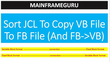 Sort JCL To Copy VB File To FB File And FB To VB In Mainframe | Sort Utility | MainframeGuru