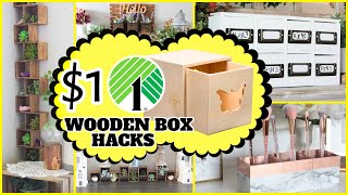 DOLLAR TREE WOODEN BOX HACKS AND DIYS SUPER EASY TO DO!