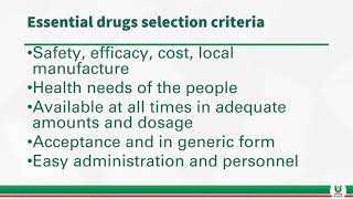 DR ANI GEORGE: Management of essential drugs and supply system