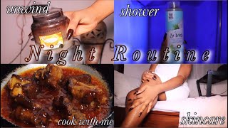 MY NIGHT ROUTINE | cook with me(mashed potatoes \& honey glazed turkey) , self care \& more..