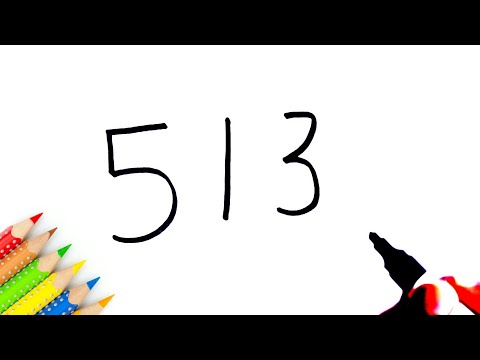 Easy Drawing ! how to draw lion from 513 number step by step - doodle art on paper for kids