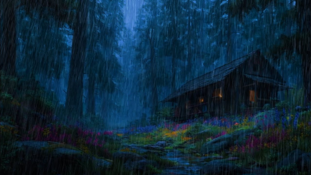 24/7 Rain Sounds for Sleeping 🌧️ Calm Rainy Night Cottage