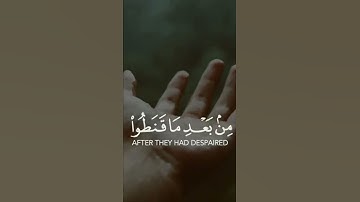 {وَهُوَ الَّذِي يُنَزِّلُ الْغَيْثَ مِن بَعْدِ مَا قَنَطُوا} سورة الشورى آية ٢٨