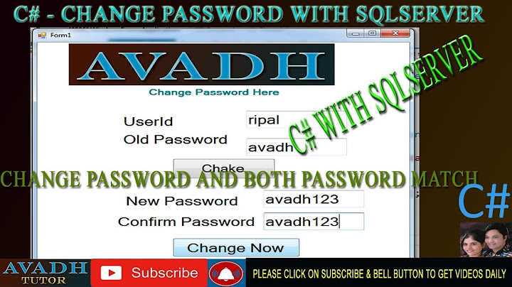 Change password user database sql server như thế nào năm 2024
