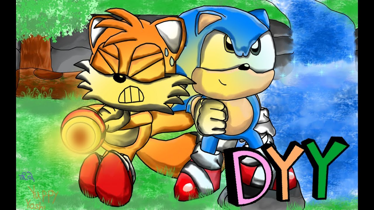 Sonic and Tails Fighting Stance(Drawing With Double Y(Episode 1)) - YouTube