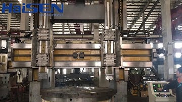 Haisen double column vertical lathe test in factory