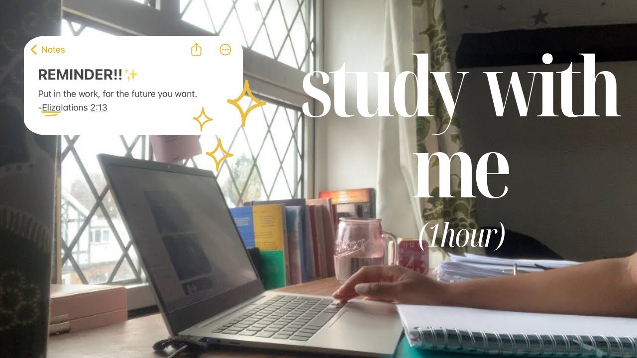 1 HOUR STUDY WITH ME | chill afternoon study 🌅| no music, no breaks ...