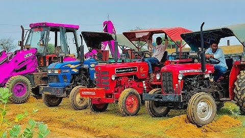 Tractor Got Stuck Loaded Mud in Trolley with Jcb 3dx Machine | Eicher Models | Mahindra Kubota Specs