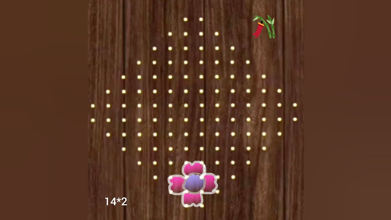 14*2 dots easy daily beautiful flower rangoli 🌹Sankranti special 🌹Ugadi chukkla
