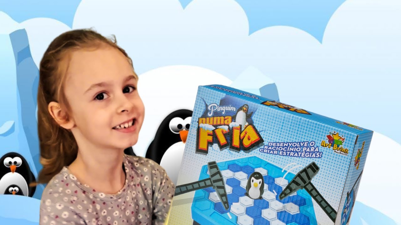 Kit 2 Jogos Brinquedo Pinguim Numa Fria Quebra Gelo Criança + Jogo