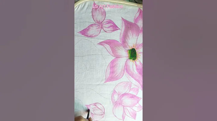 Fabric painting for beginners class 3 Easy Lotus fabric painting tutorial #handpainting #pinkflower