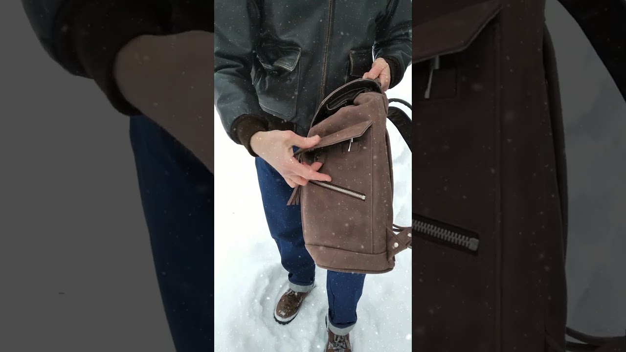 Подарок для мужчины Кожаный рюкзак "Aviator" Men's leather backpack 