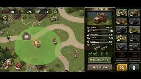WWII Defense: RTS Army TD game Level 15 Easy (mobile)