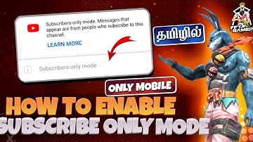 🍫How To Enable Only Subscriber Only Live Chat On Live Stream In Tamil ❣️| FFT Gamer
