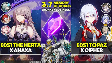 E0S1 The Herta x Anaxa & E0S1 Topaz x Cipher | Memory of Chaos 12 | Honkai Star Rail 3.7