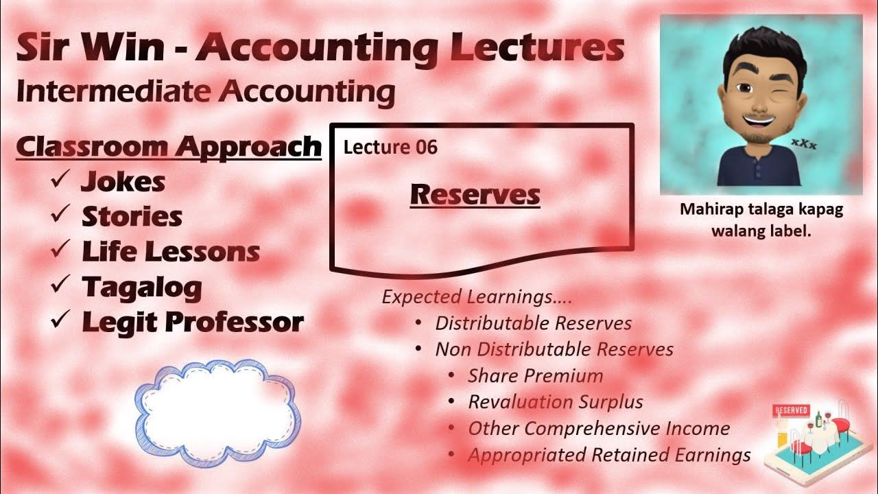 Lecture 06 Reserves. Retained Earnings. Shareholder's Equity
