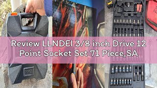 Review LLNDEI 3/8 inch Drive 12 Point Socket Set 71 Piece,SAE(5/16-3/4in) and Metric(8-22mm),Deep &