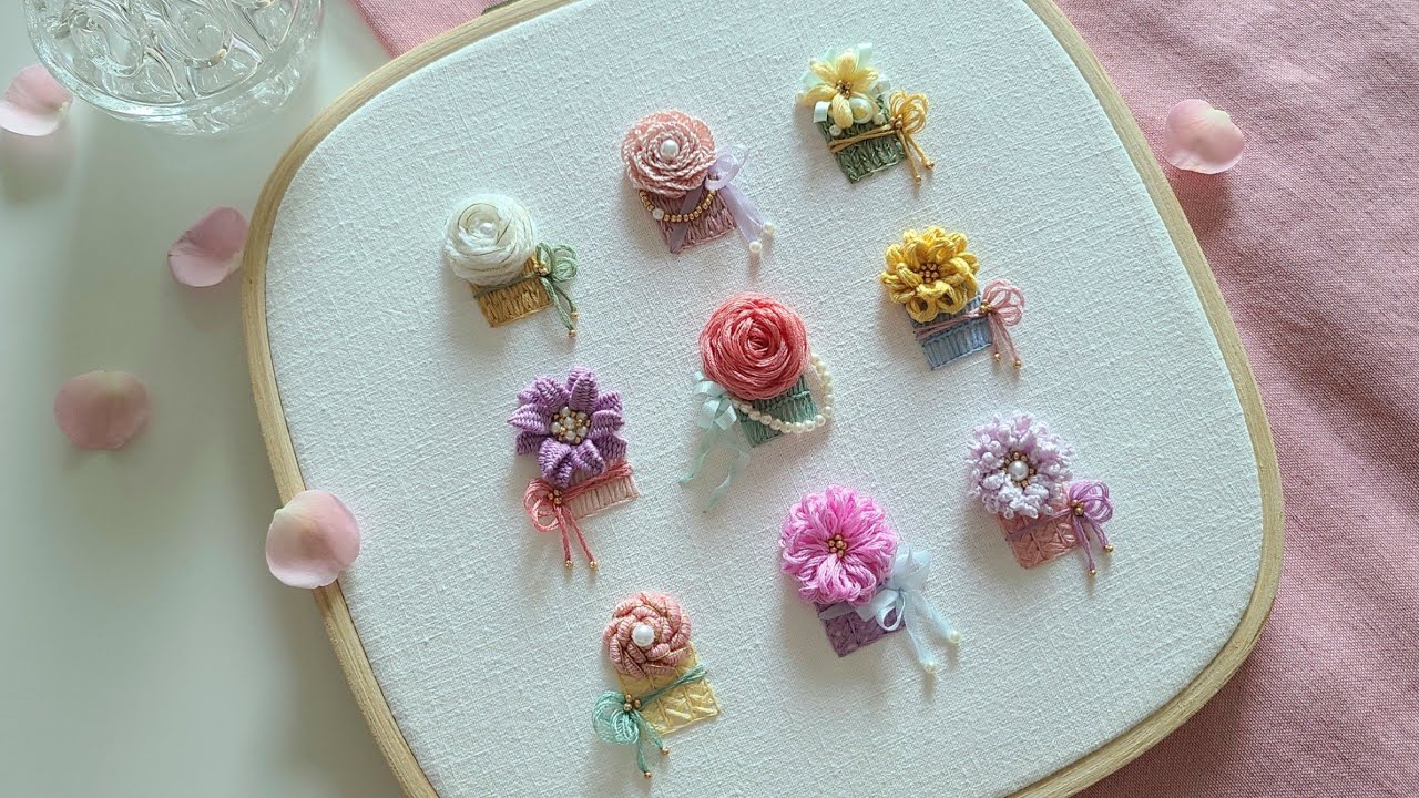프랑스자수 l 9 꽃상자 자수 9 Flower Boxes embroidery