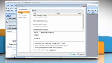 Microsoft® Publisher 2007: View the installed add-ins on Windows® 7