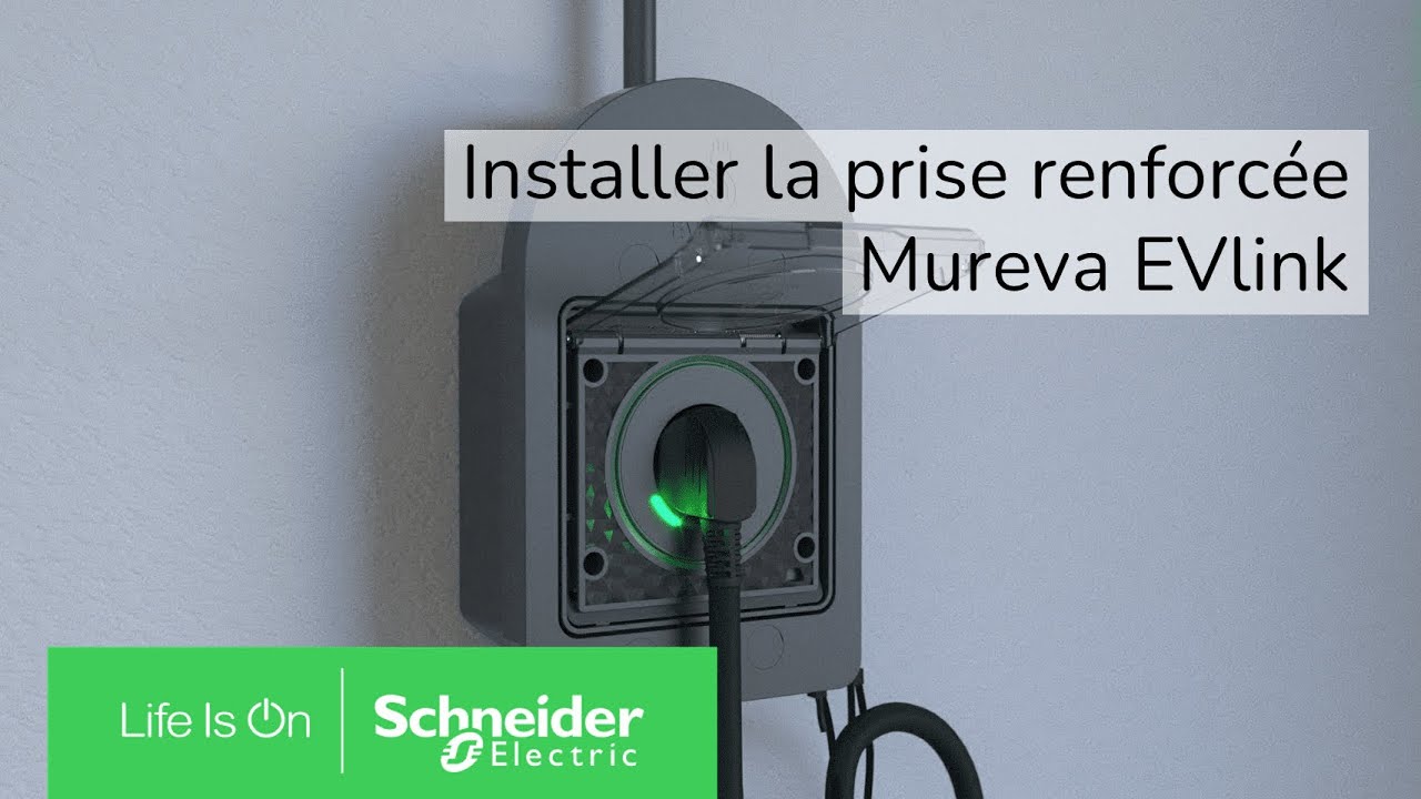 Schneider Mureva EVlink - Prise de courant 2P+T renforcé connectable pour  véhicule électrique + Protection - Réf : MUR36016
