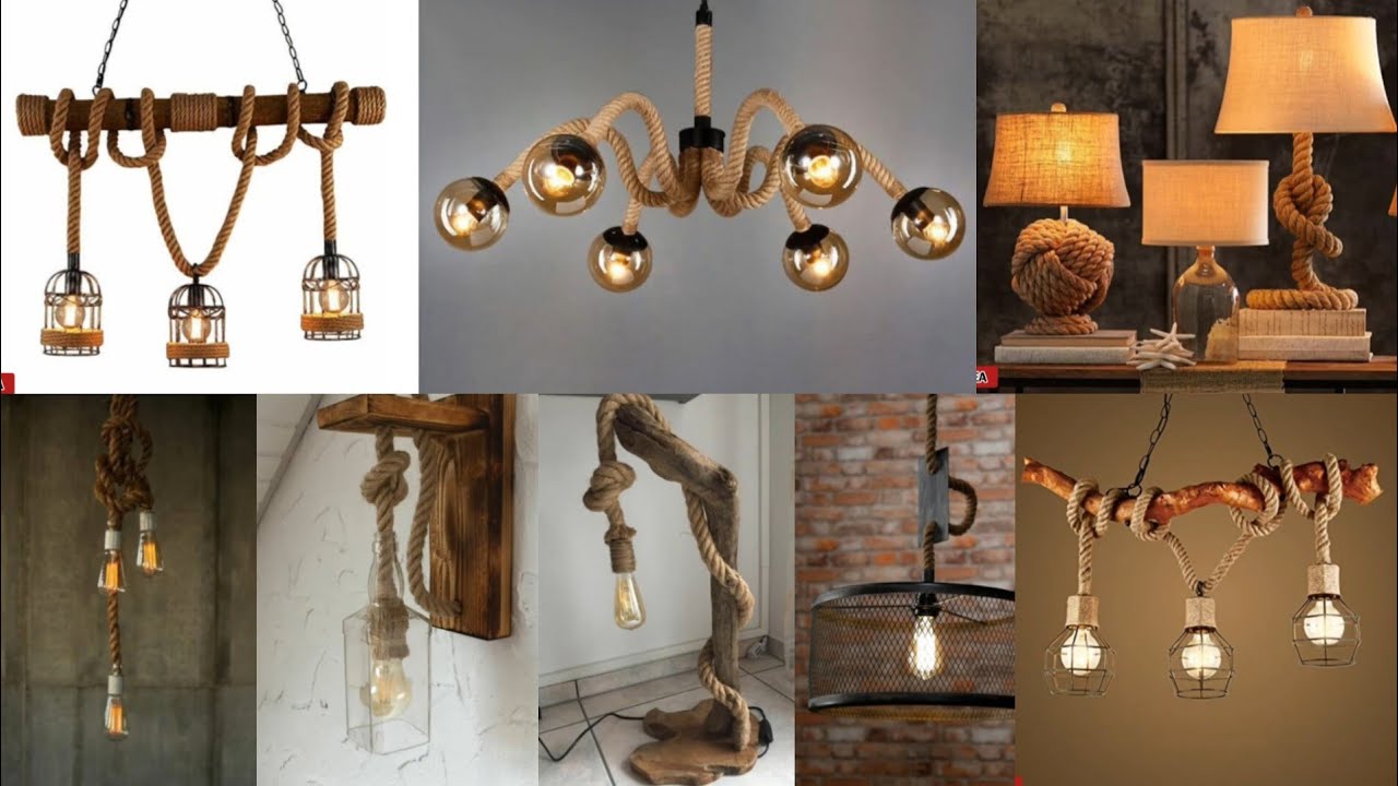 jute rope light fixture ideas for home decoration JDwoodcraftandidea YouTube