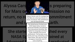 Alyssa Carson, just 24, is preparing for Mars on a one way mission no return... #shorts #usa