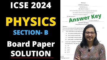 ICSE Class 10 Physics Paper Answer Key Section B