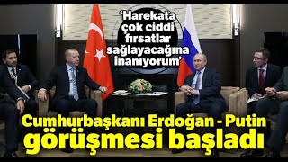 Cumhurbaşkanı Erdoğan, Rusya Devlet Başkanı Putin ile Görüşüyor Resimi