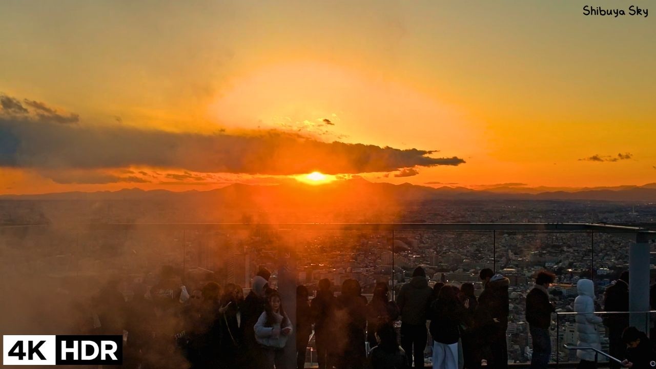 😲A Gentle Sun Awakens into a Golden Eye | Shibuya Sky in Tokyo Jp  2026 4kHDR