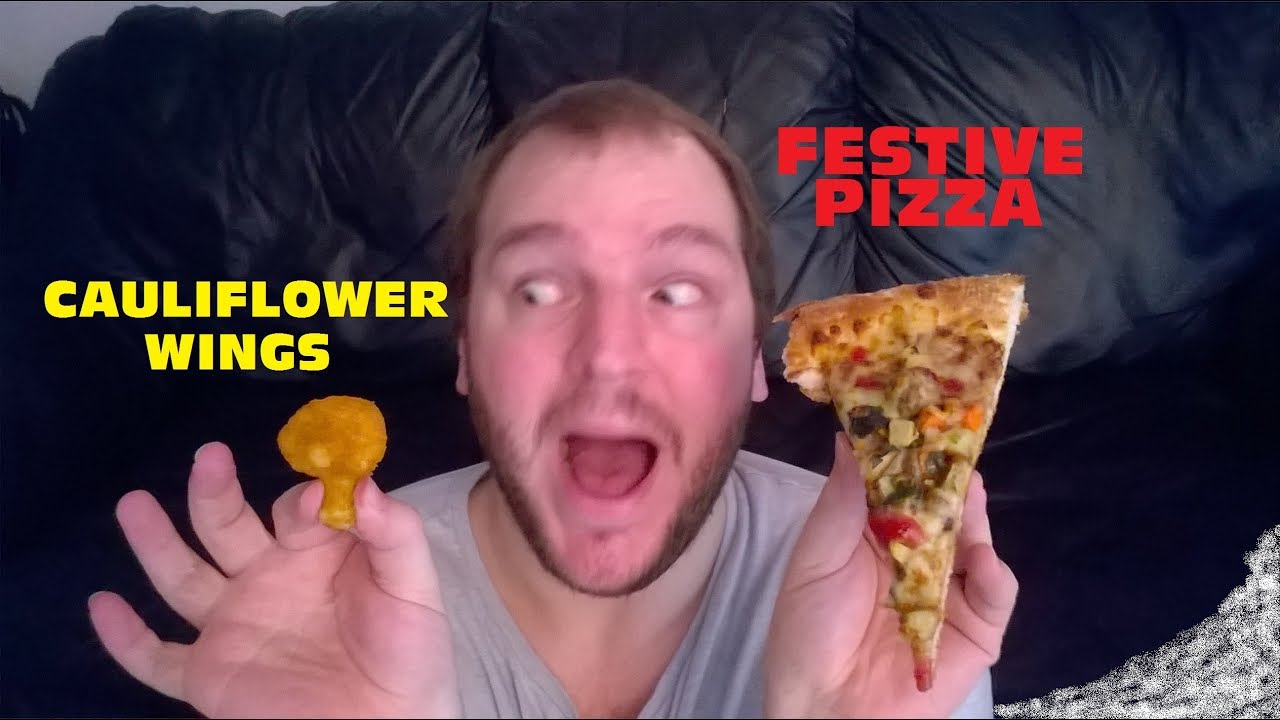 Papa Johns Festive Pizza with Cauliflower Wings REVIEW YouTube