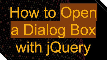 How to Open a Dialog Box with jQuery