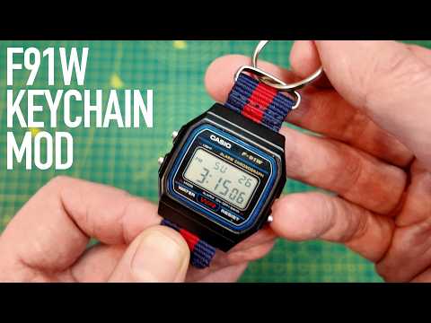 How to turn your Casio Digital F91W into a keyring/keychain in 5