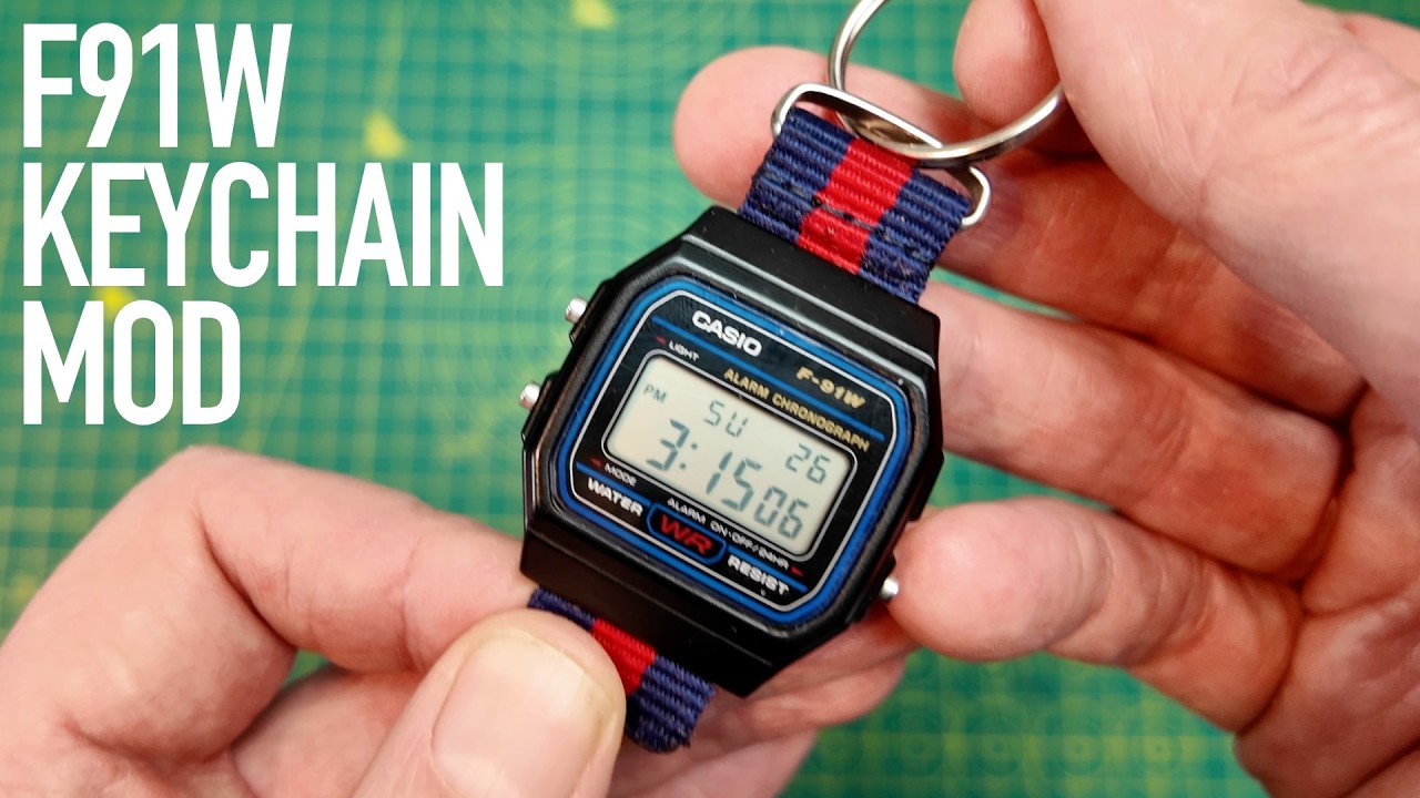 How to turn your Casio Digital F91W into a keyring/keychain in 5