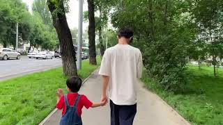 Walking tour in Almaty, Gogol Street, Central Park. Прогулка в Алматы ул.Гоголя, Центральный парк