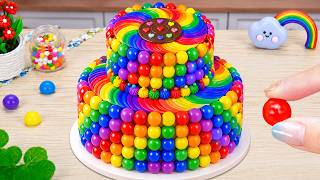 So Delicious Mini Rainbow Buttercream Cake 🌈 ASMR Rainbow Dessert❤️‍🔥 How To Cake