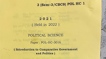 #GUWAHATI UNIVERSITY BA 3RD SEMESTER POLITICAL SCIENCE MAJOR QUESTIONS PAPER 2021