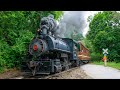 [4K] Insane Steam Locomotive Wheel Slip Up Close! | Stewartstown Railroad