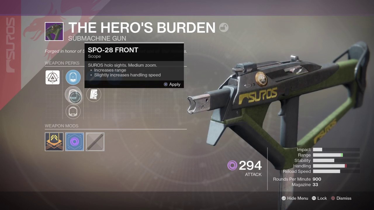 Destiny 2- The Hero's Burden New Legendary Iron Banner Suros Submachine Gun