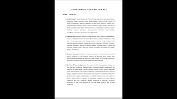 upsc maths optional syllabus