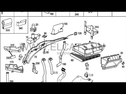 W203 Чистка дренажных каналов спереди