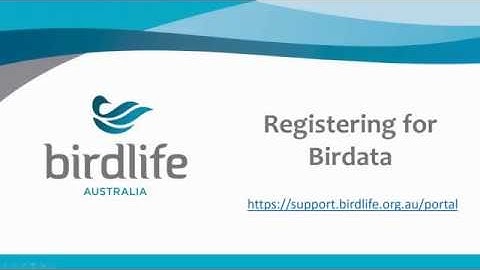 Registering for Birdata