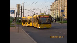 Минск, поездка на автобусе МАЗ-215.069, рег.№ АТ 6273-7, марш.50с (13.05.2023)