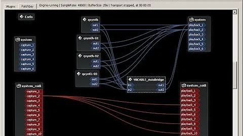 JACKROUTER setup multiple instances of VMPK and Qsynth on windows 7 64