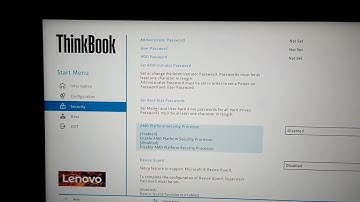 Disabling AMD PSP? - Thinkbook BIOS / Start Menu